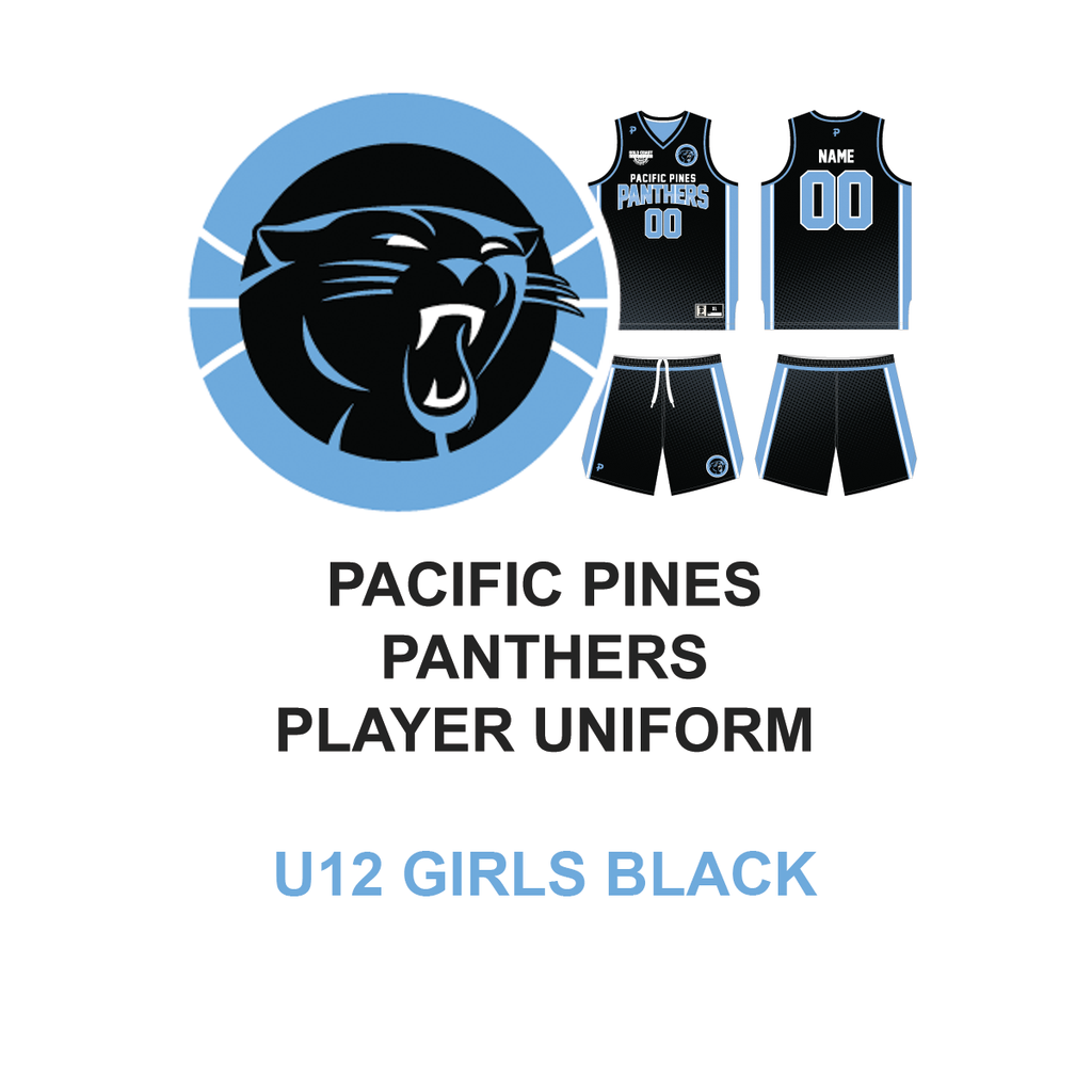 Pacific Pines Panthers - Player Uniform - U12 Girls Black