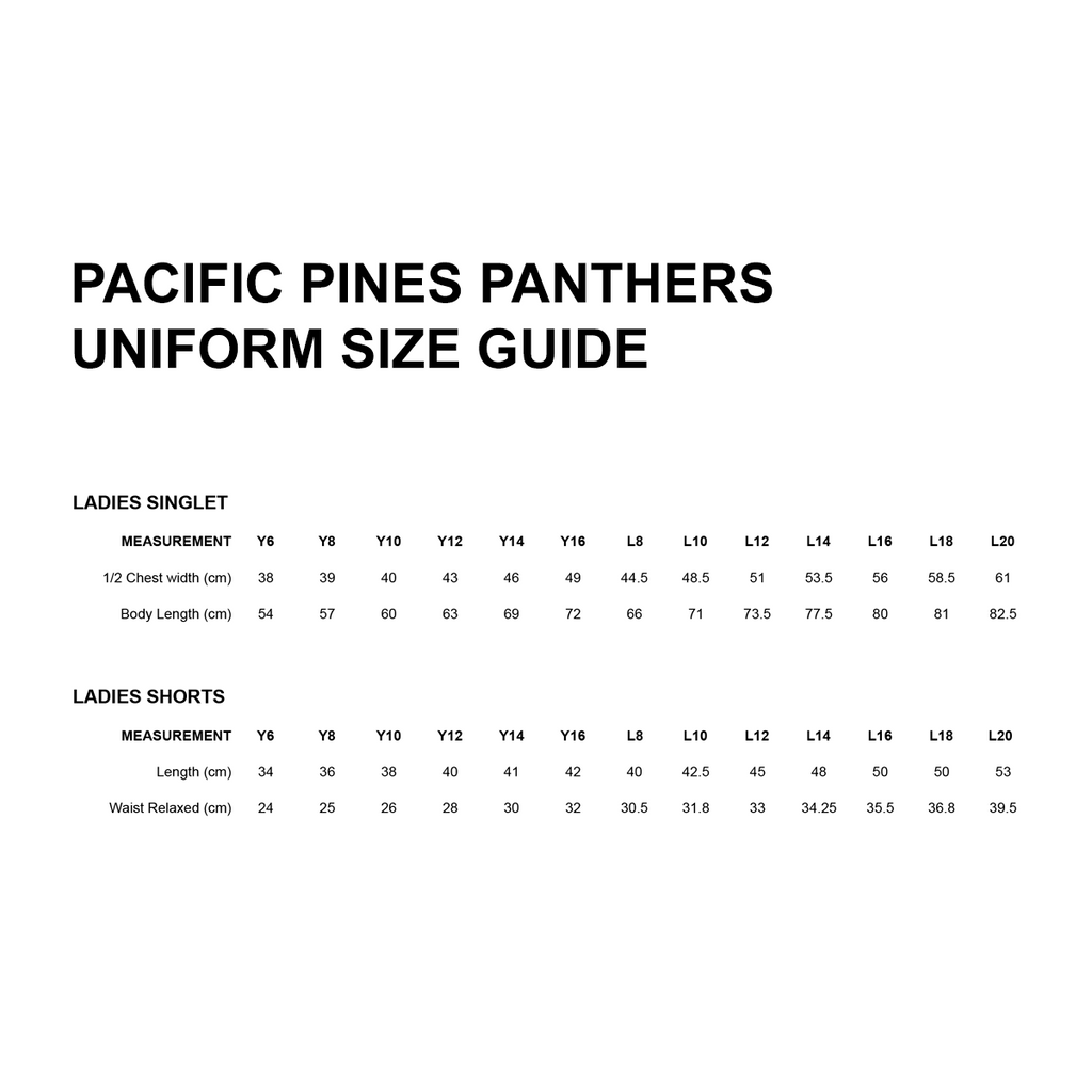 Pacific Pines Panthers - Player Uniform - U12 Girls Blue