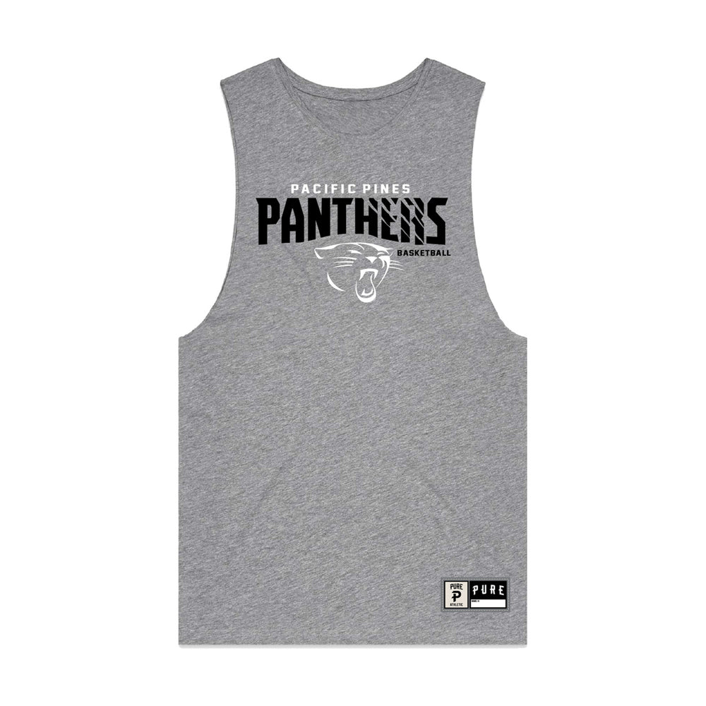 Pacific Pines Panthers Tank - Grey Marle | Pure Athletic Australia